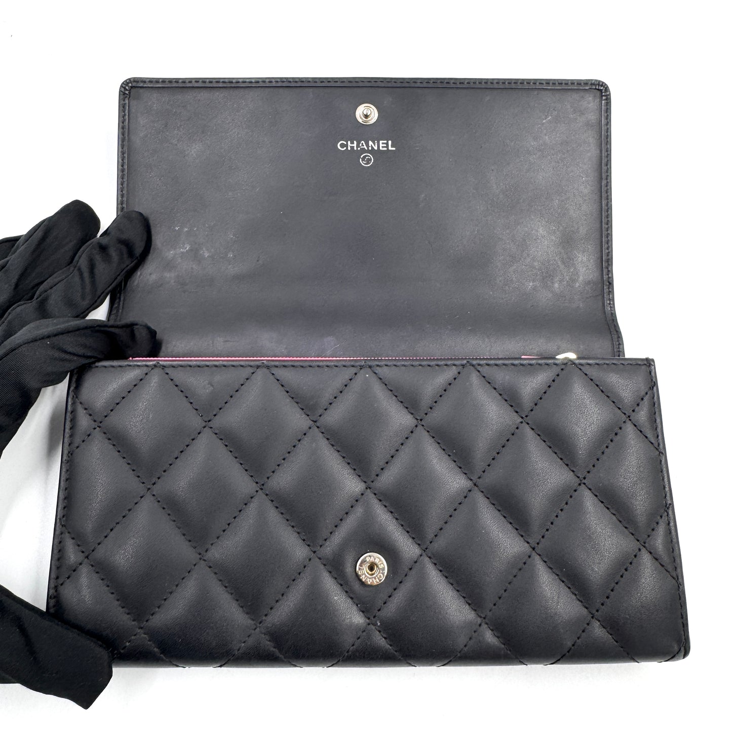 Chanel 康朋系列黑色長款手拿包