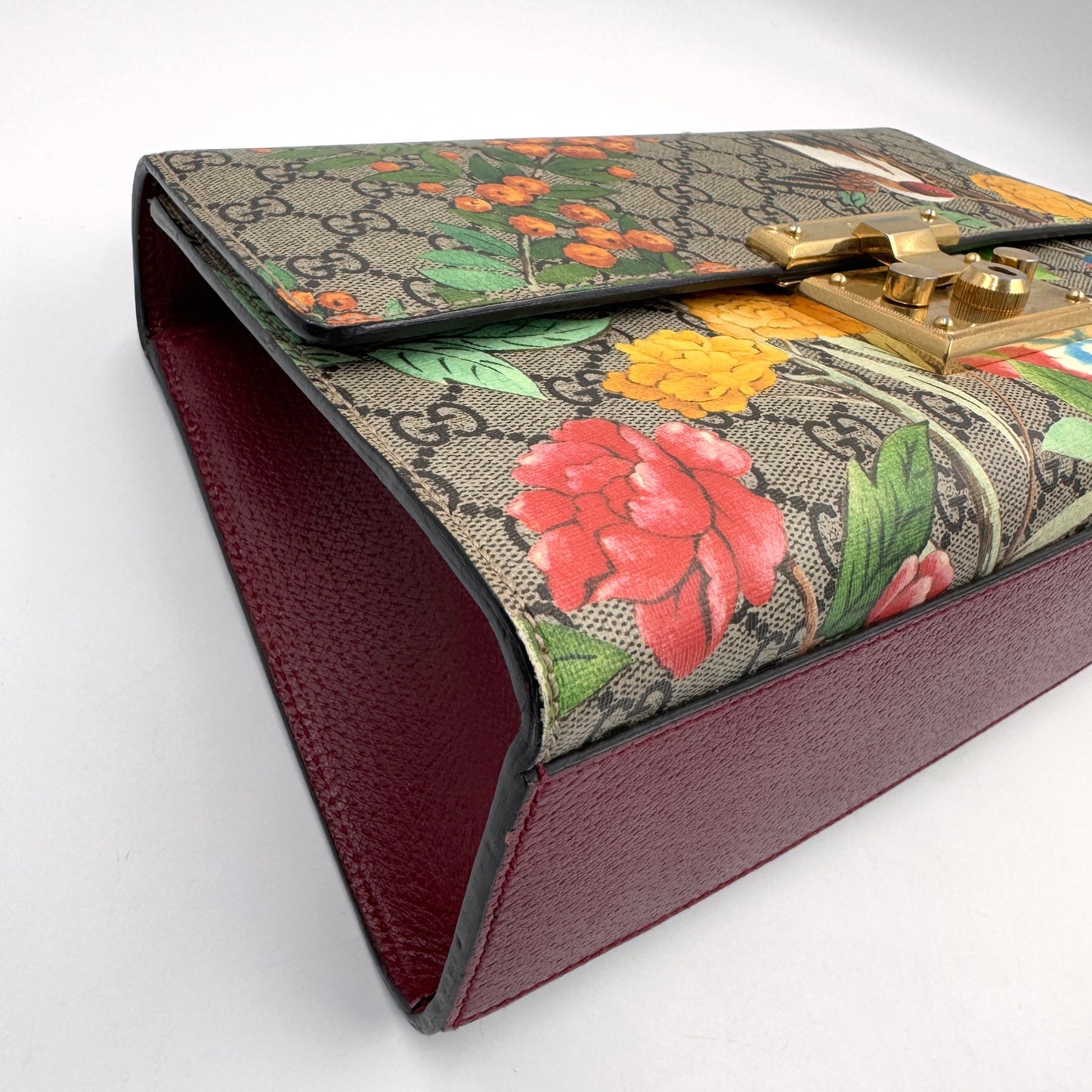 Gucci Padlock Medium Shoulder Bag(月光寶盒)鳥語花鎖頭鏈條包