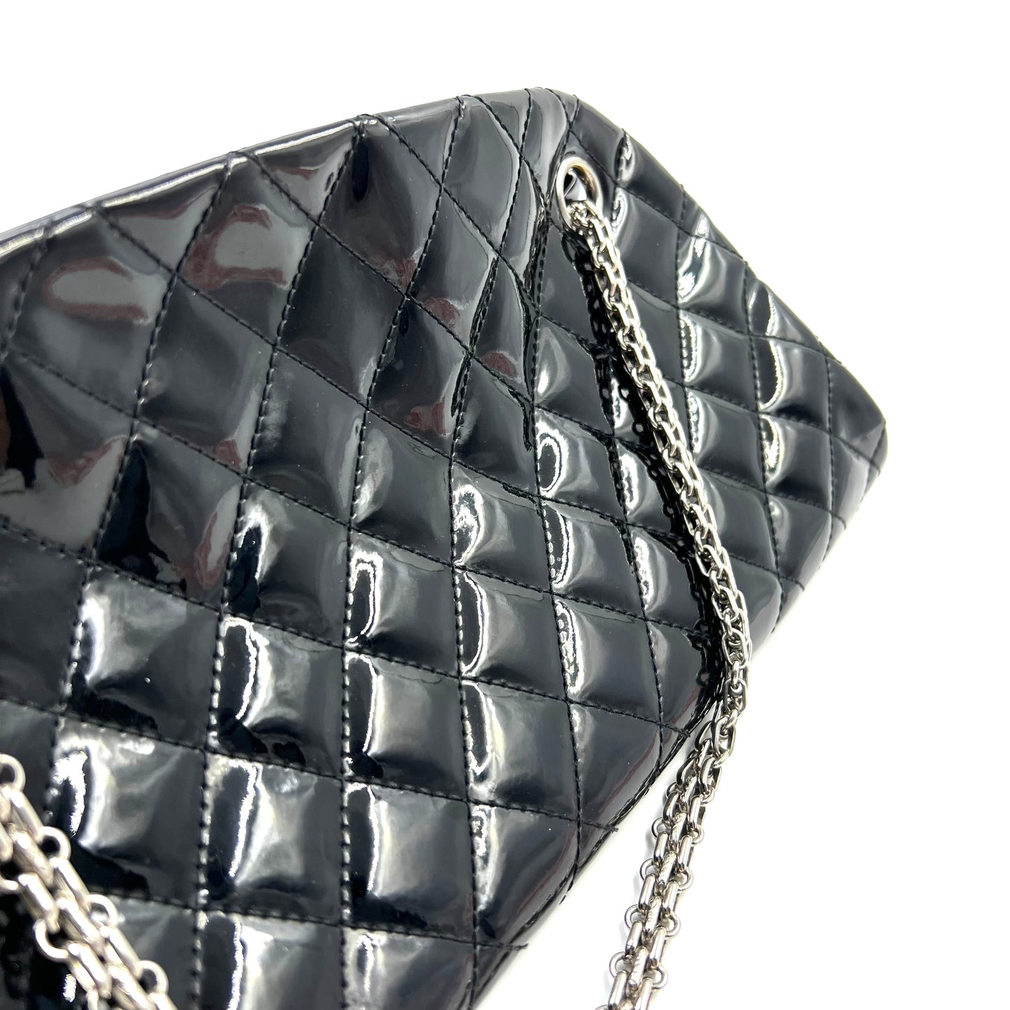 Chanel 黑銀保齡球單肩包