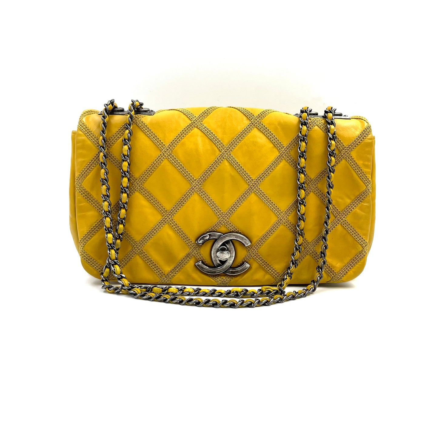 Chanel 黃色單肩鍊條包