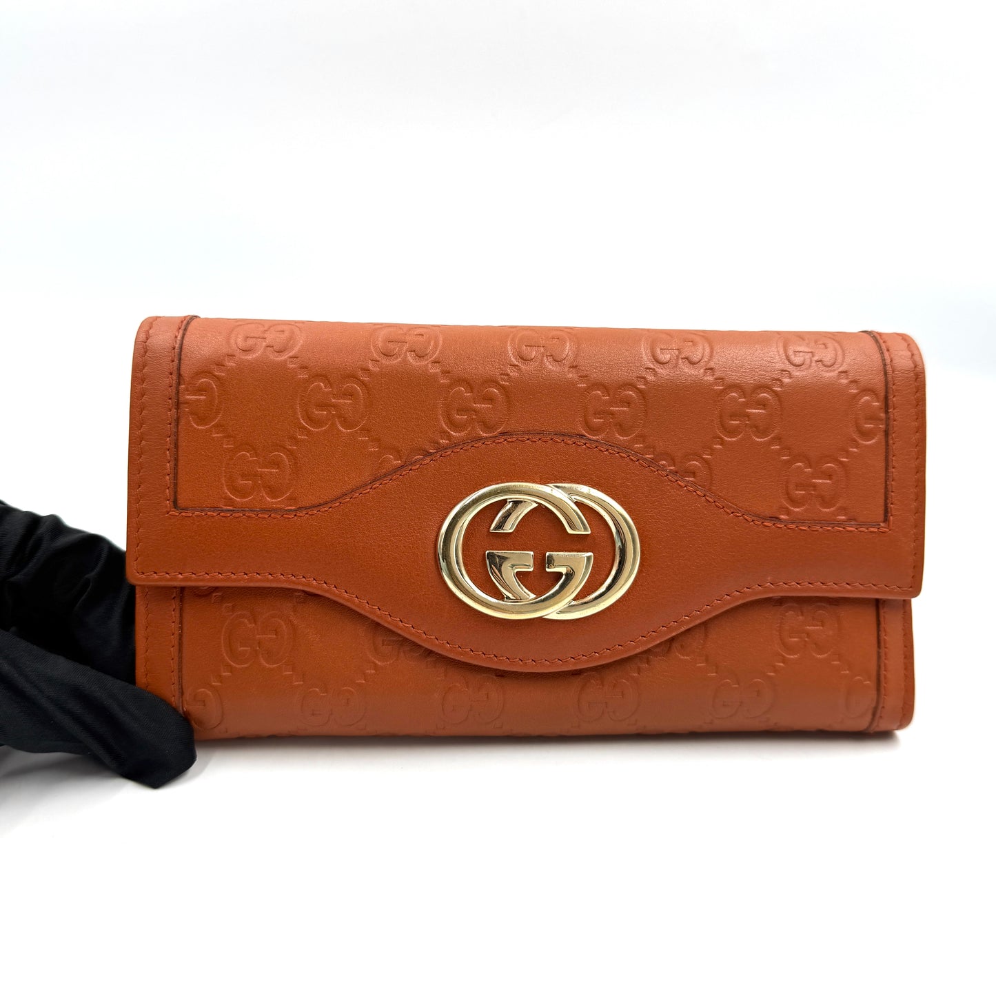 Gucci Interlocking G 雙 G 金扣長款皮夾