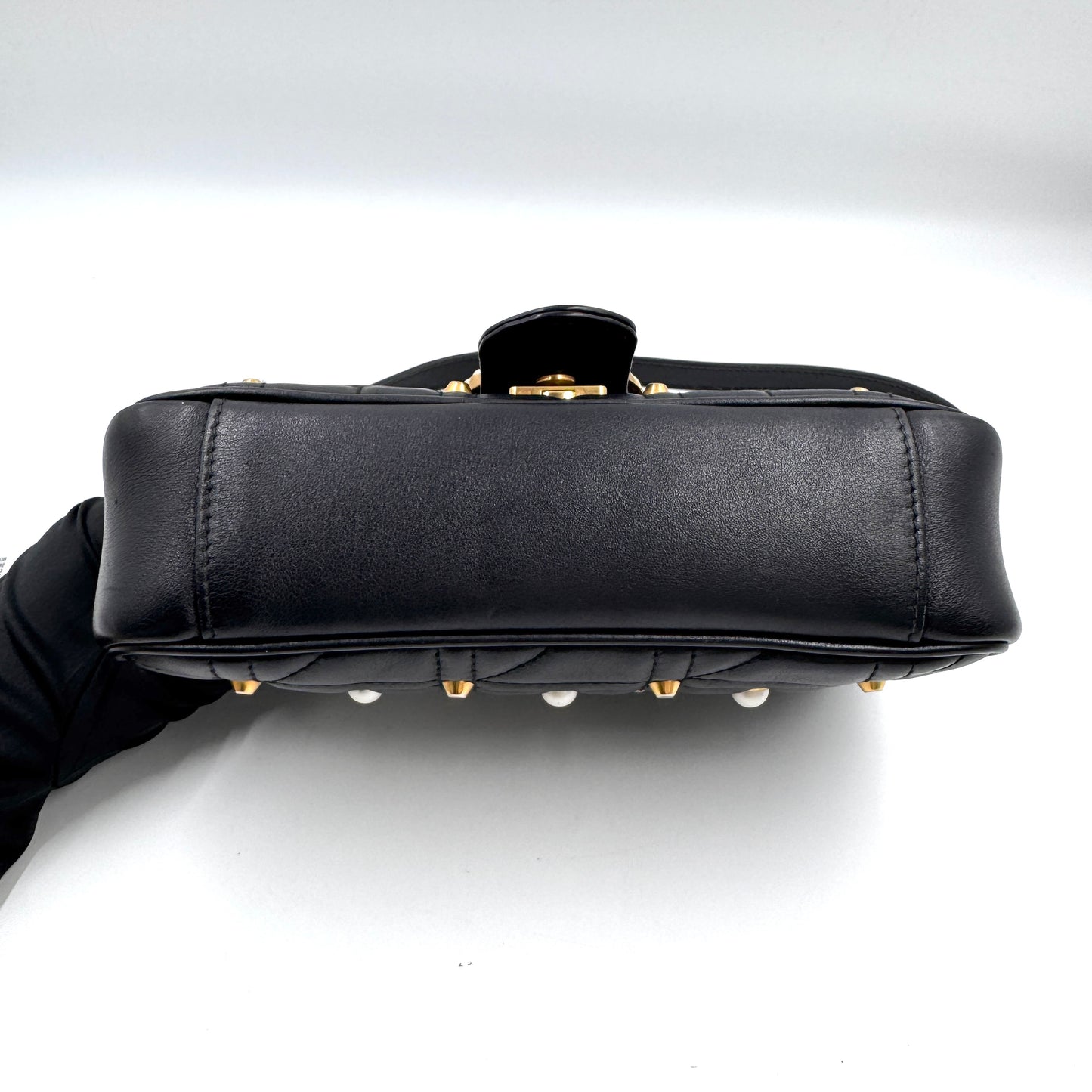 Gucci GG Marmont 珍珠鍊條包 26 cm