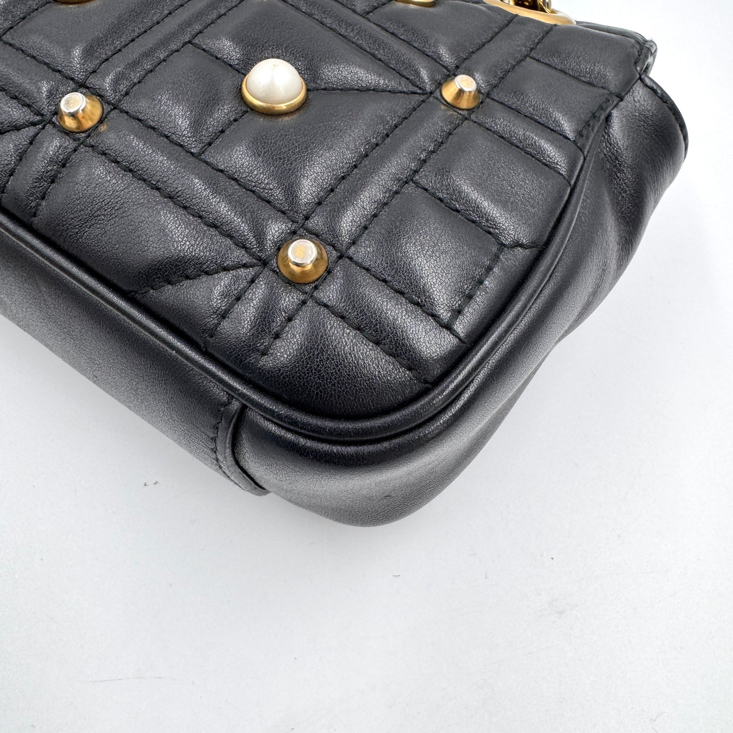 Gucci GG Marmont 珍珠鍊條包 26 cm