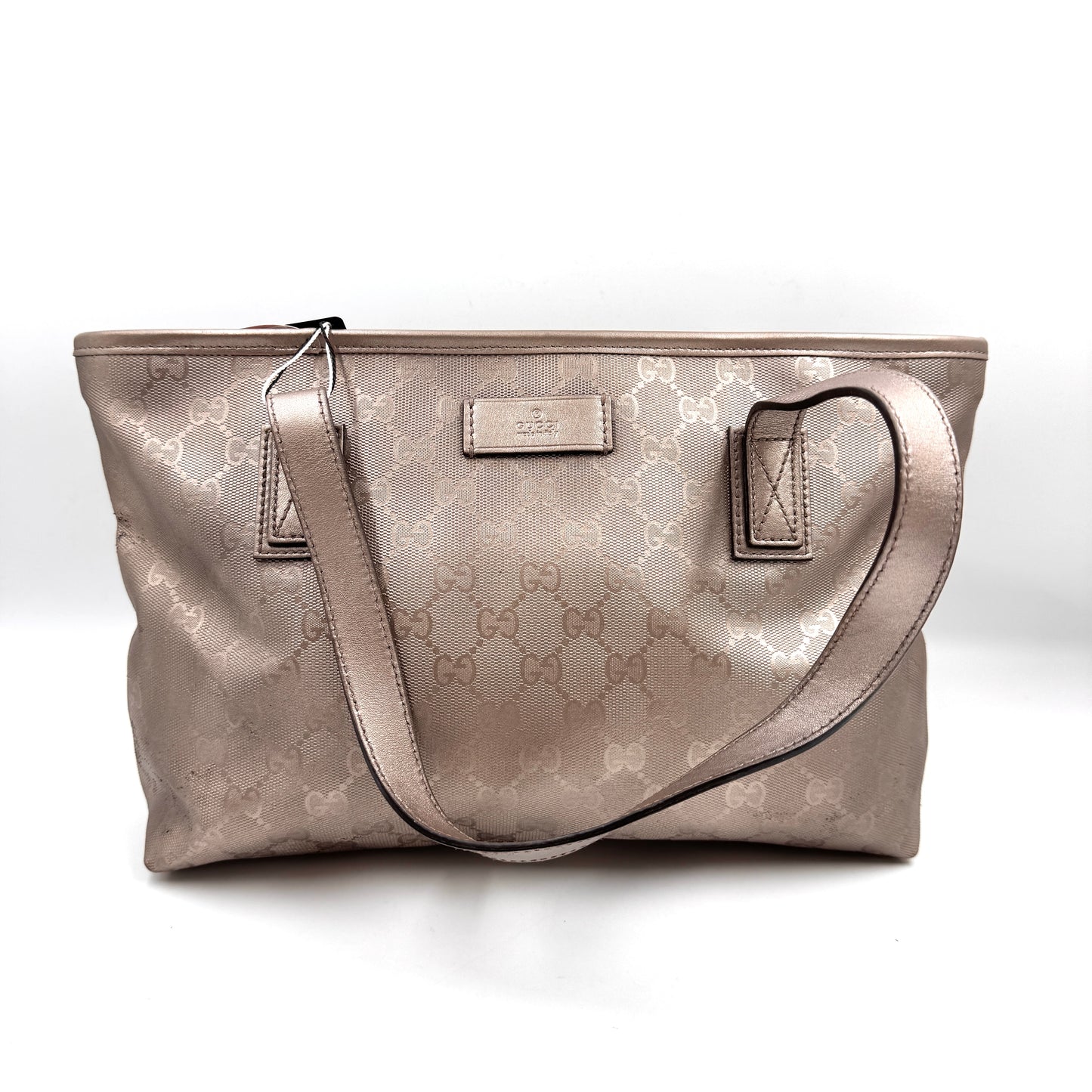 Gucci GG 珠光 PVC 購物托特包