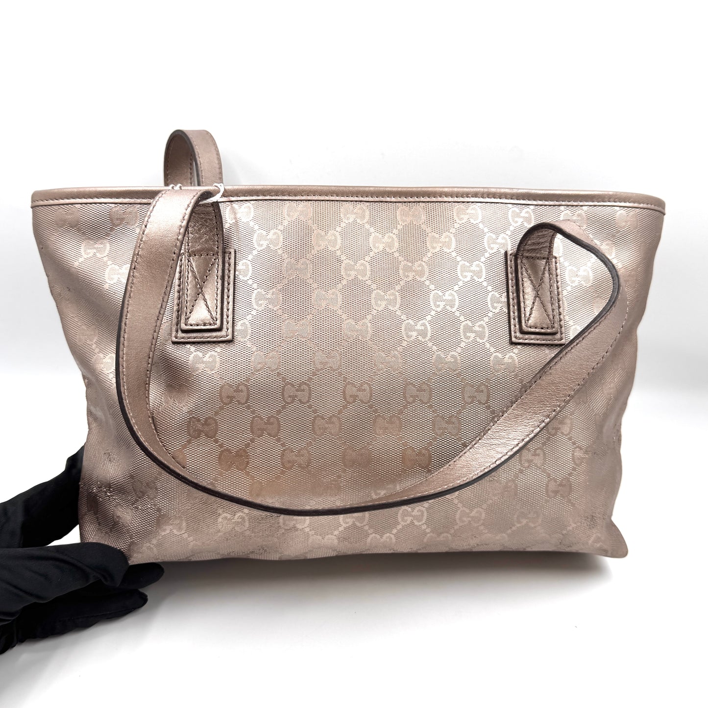 Gucci GG 珠光 PVC 購物托特包