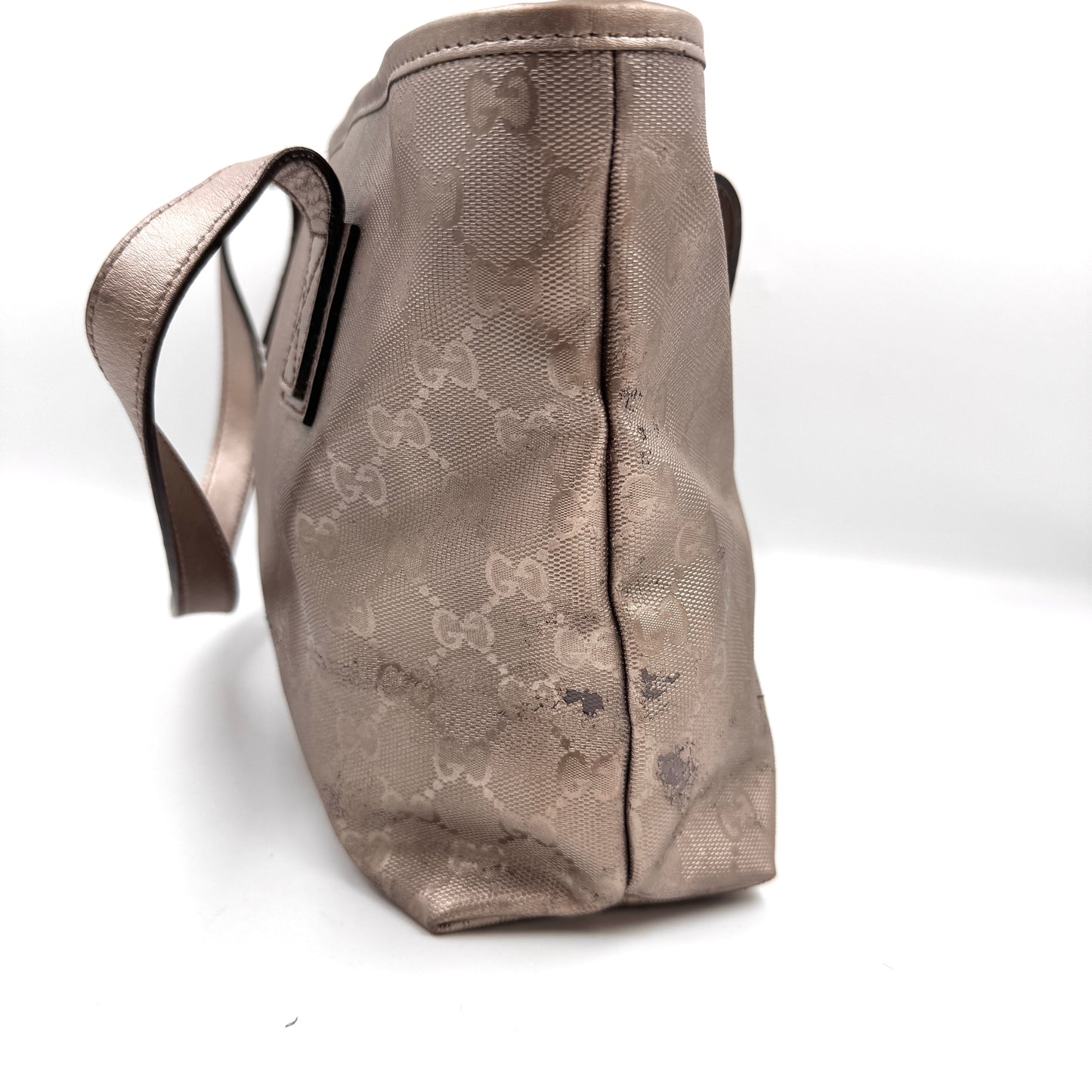 Gucci GG 珠光 PVC 購物托特包