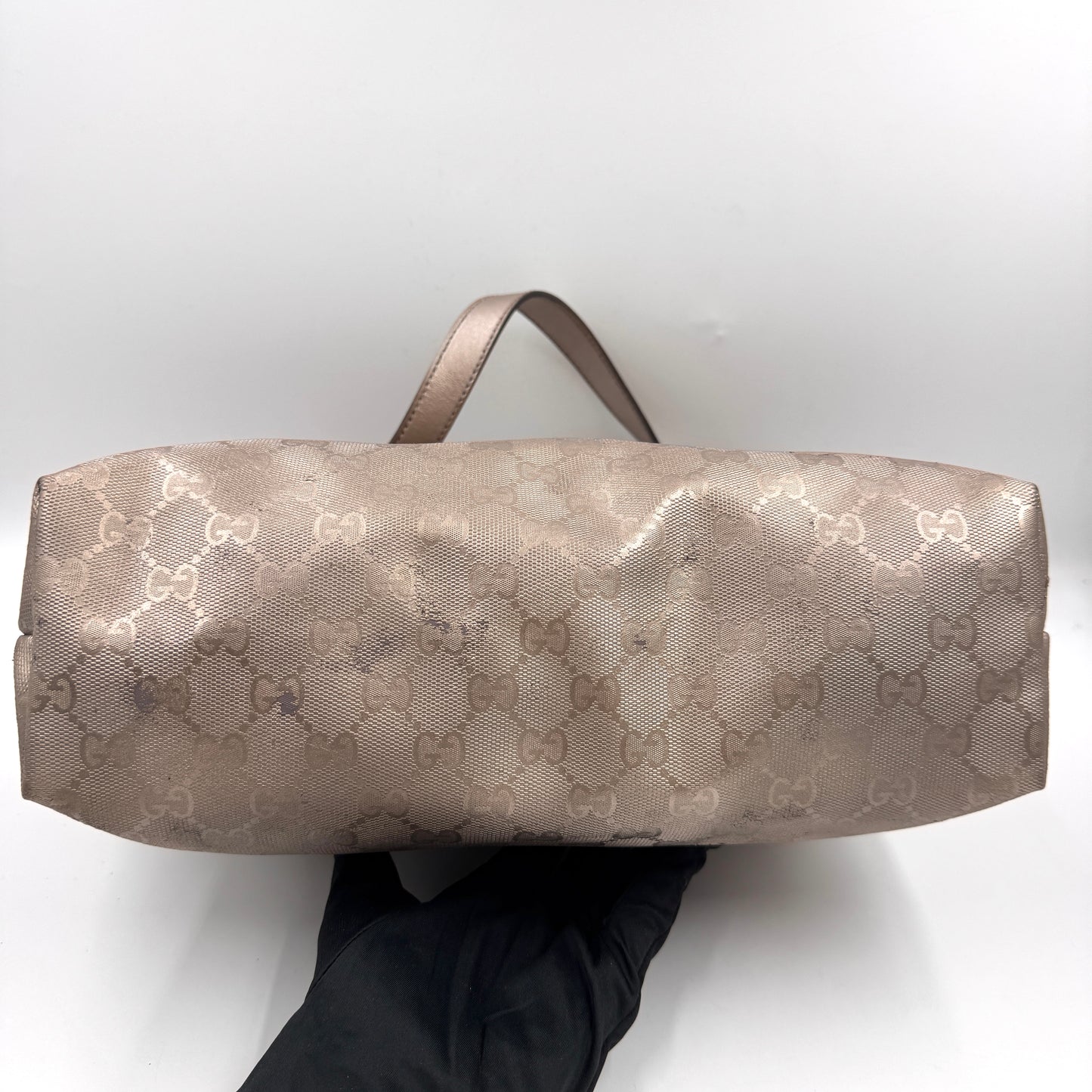 Gucci GG 珠光 PVC 購物托特包