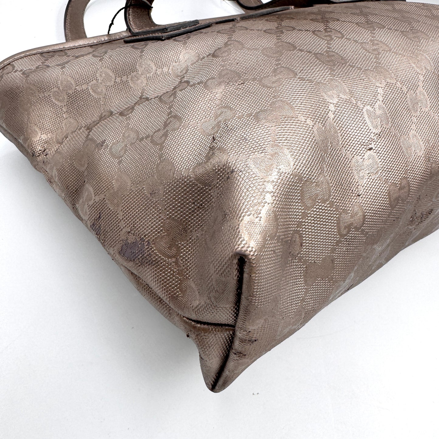 Gucci GG 珠光 PVC 購物托特包