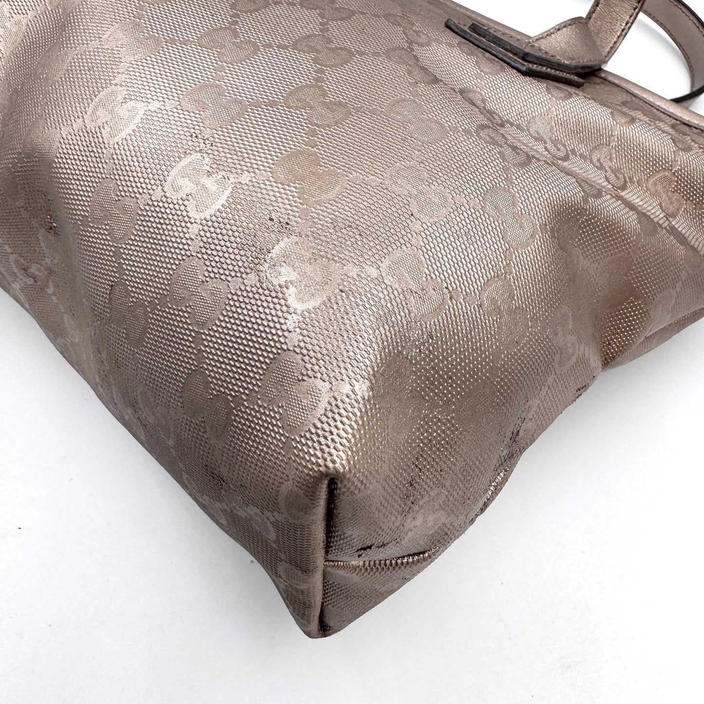 Gucci GG 珠光 PVC 購物托特包