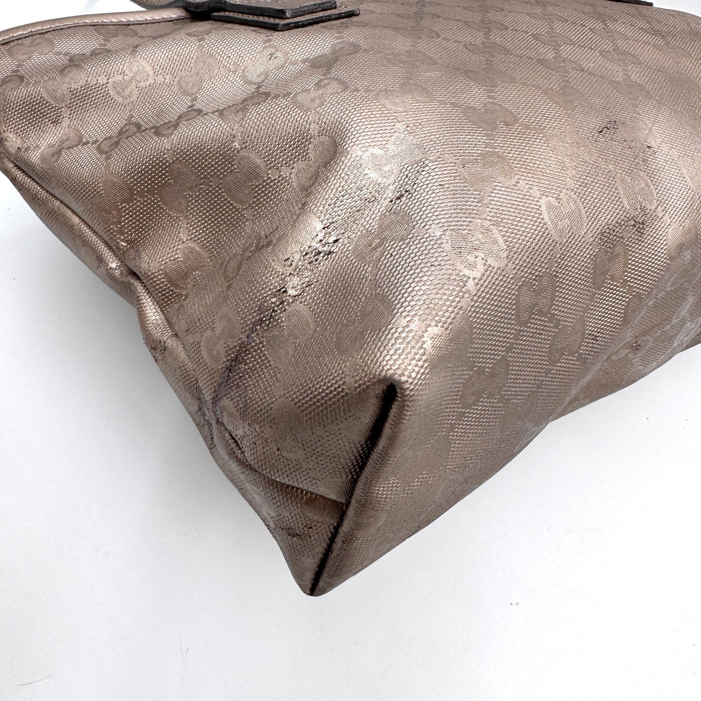 Gucci GG 珠光 PVC 購物托特包