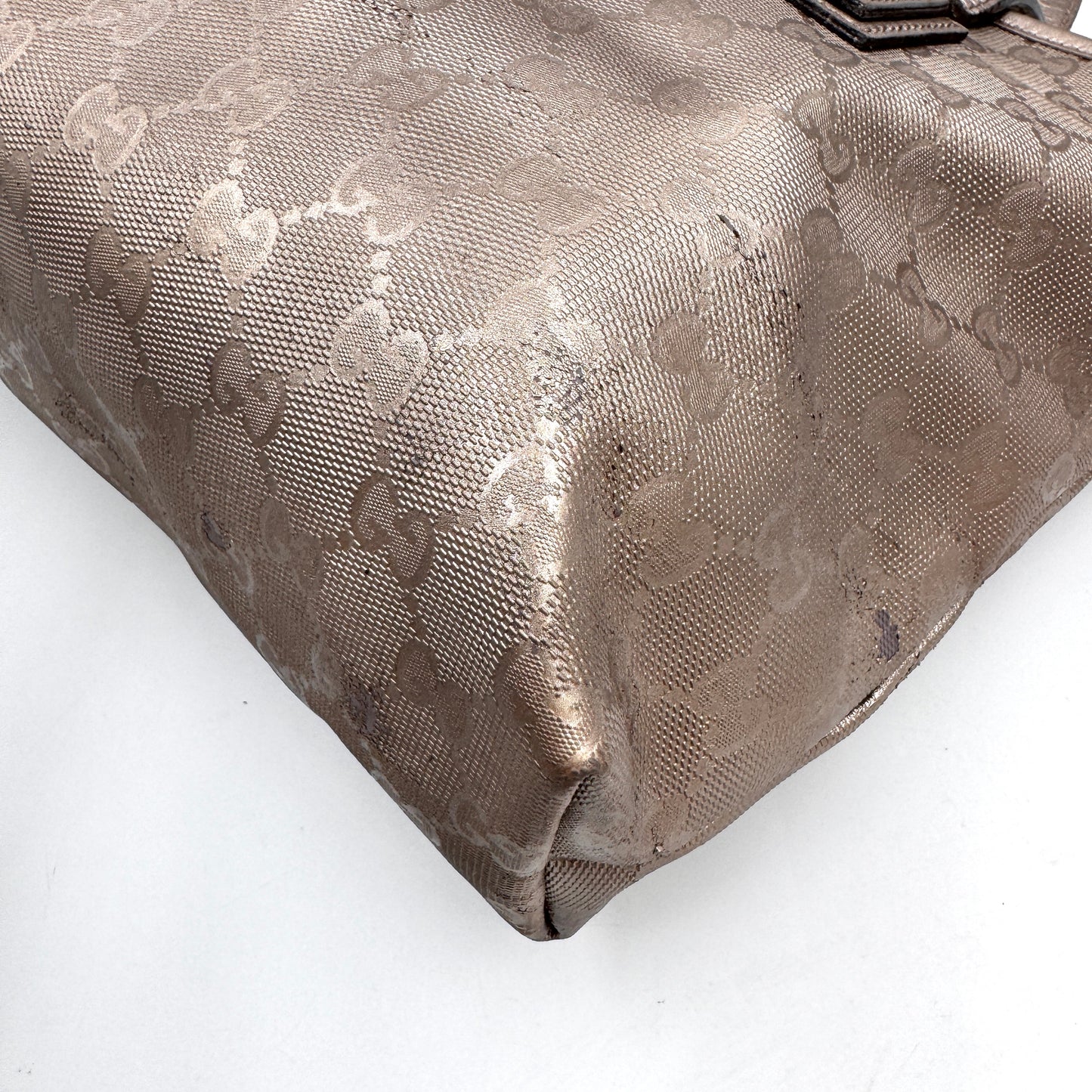 Gucci GG 珠光 PVC 購物托特包