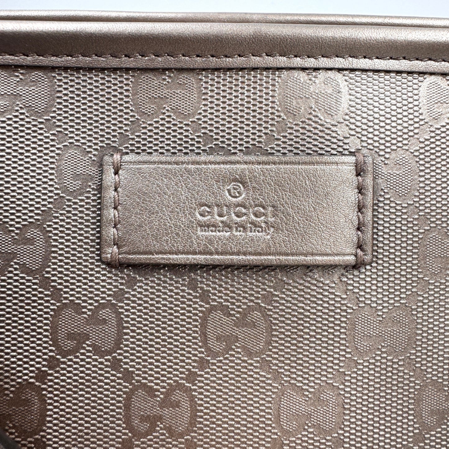 Gucci GG 珠光 PVC 購物托特包