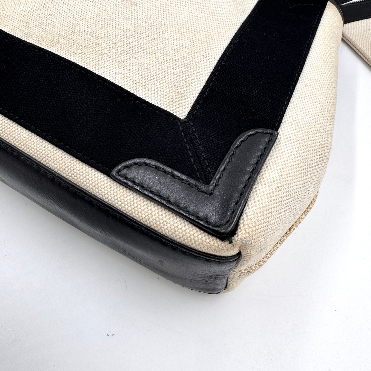 Balenciaga Navy Cabas 小號帆布拼皮托特包