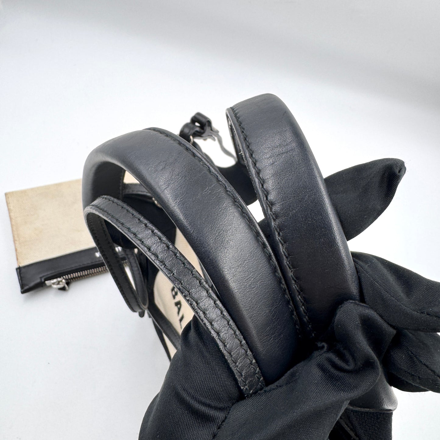 Balenciaga Navy Cabas 小號帆布拼皮托特包