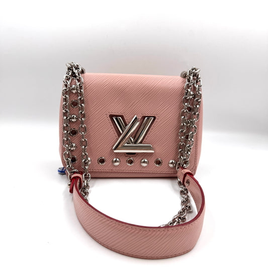 Louis Vuitton Twist MM 黑銀水波紋小號手提斜背包