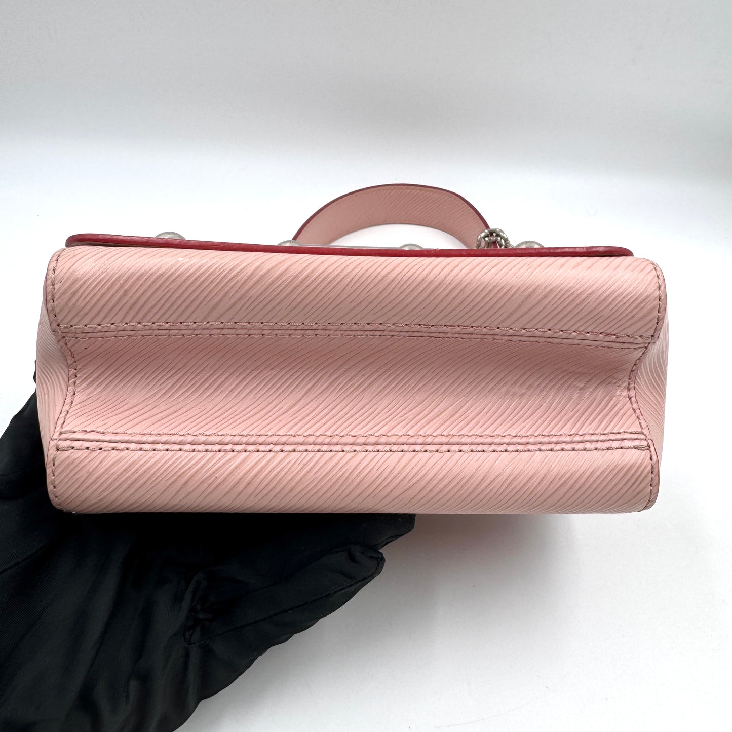 Louis Vuitton Twist MM 黑銀水波紋小號手提斜背包