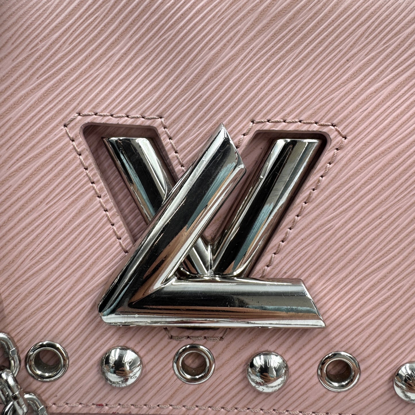 Louis Vuitton Twist MM 黑銀水波紋小號手提斜背包