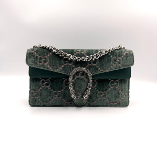 Gucci Dionysus Suede GG Small（酒神）麂皮鑽扣酒神小號