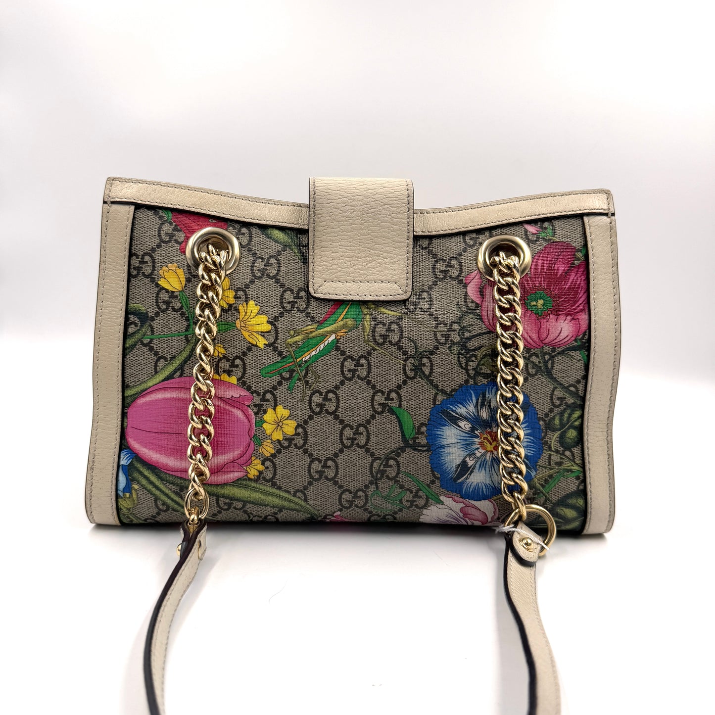 Gucci Padlock Small Shoulder Bag（月光寶盒）老花花卉鎖頭鏈條