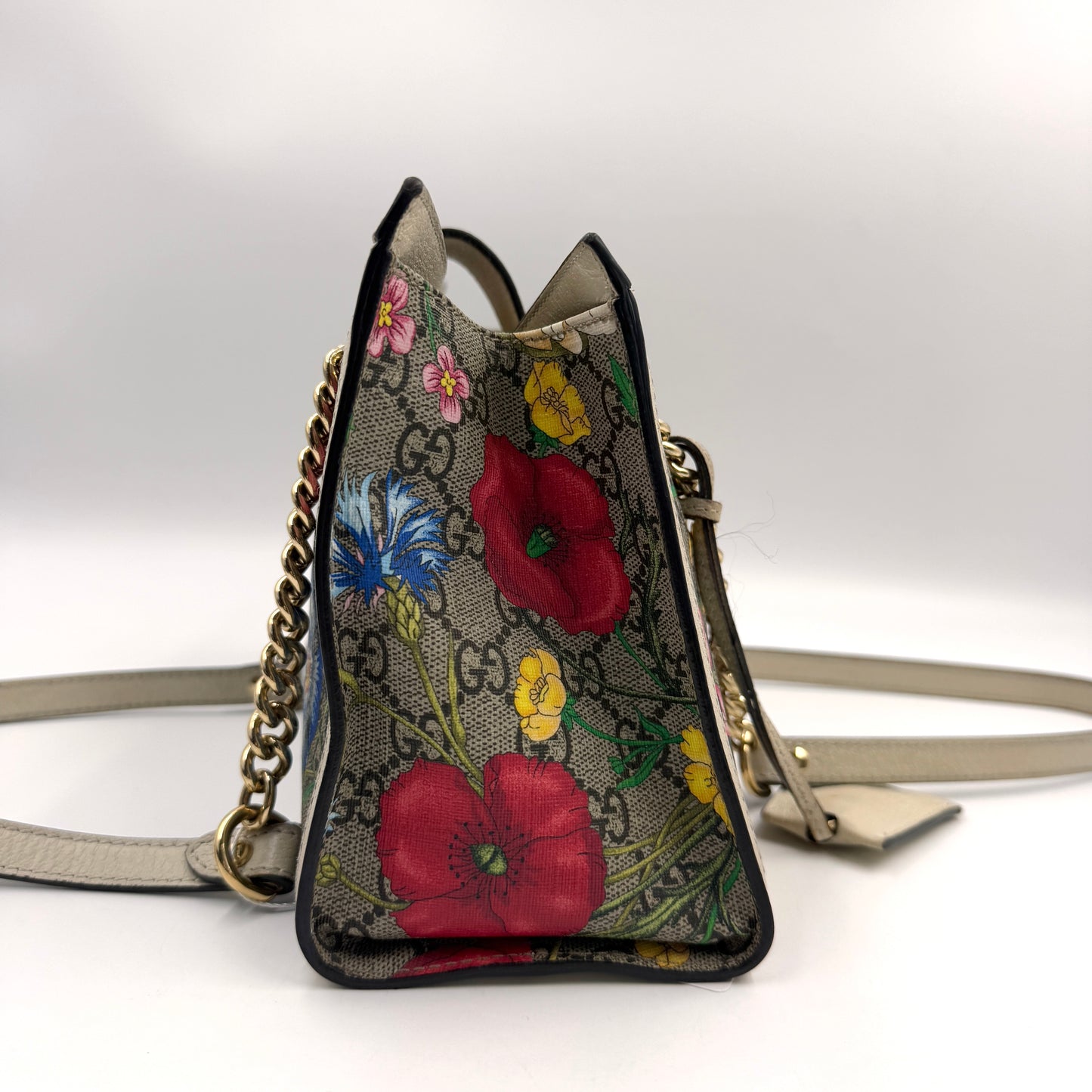 Gucci Padlock Small Shoulder Bag（月光寶盒）老花花卉鎖頭鏈條