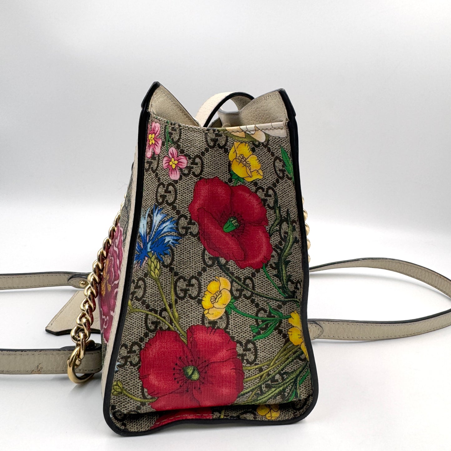 Gucci Padlock Small Shoulder Bag（月光寶盒）老花花卉鎖頭鏈條