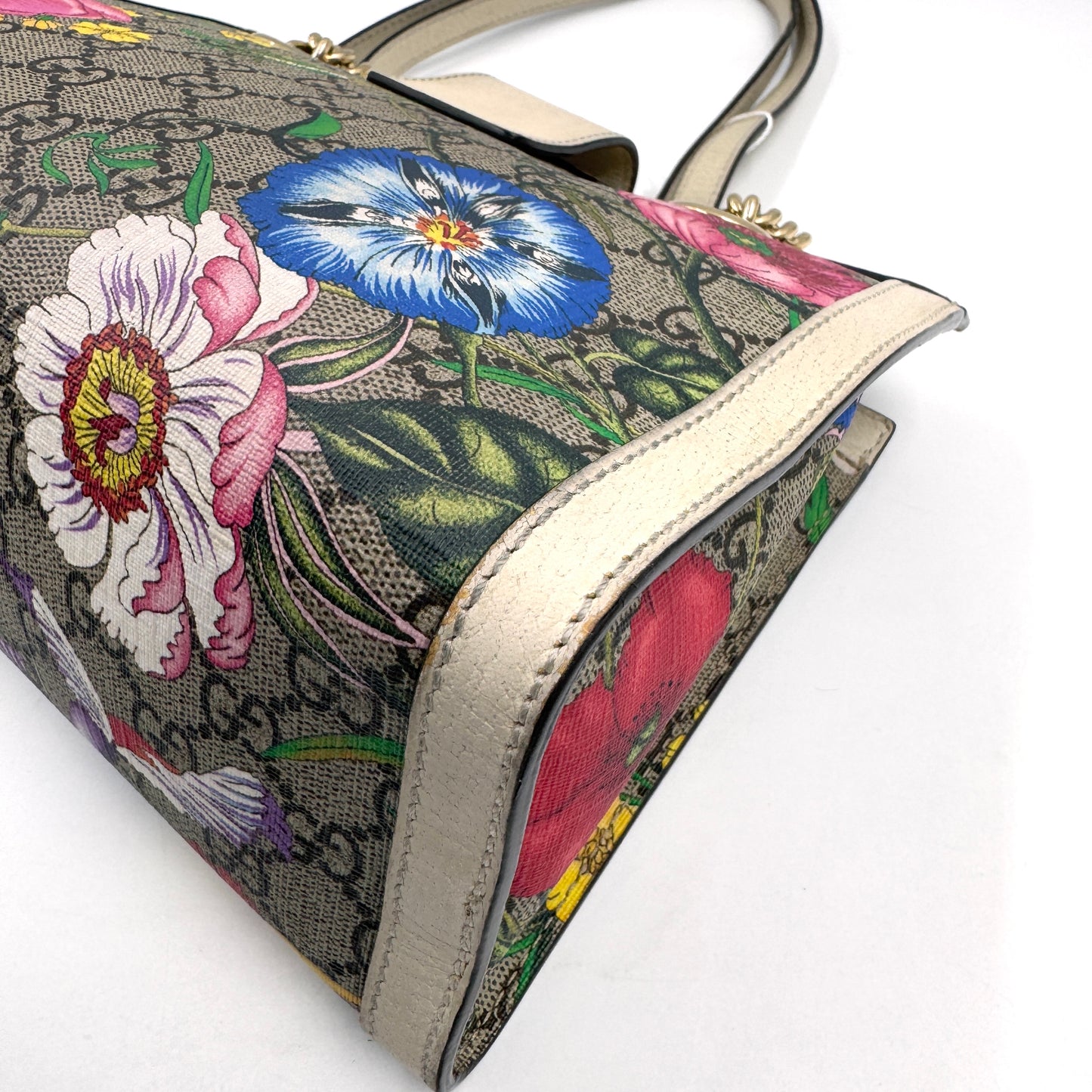 Gucci Padlock Small Shoulder Bag（月光寶盒）老花花卉鎖頭鏈條