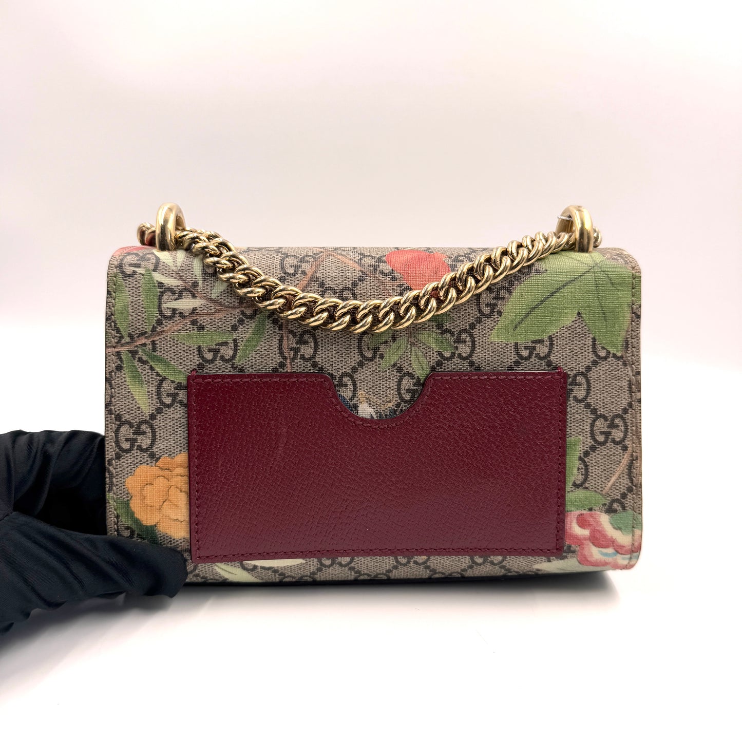 Gucci Padlock Small Shoulder Bag（月光寶盒）鳥語花金屬鎖頭鏈條包