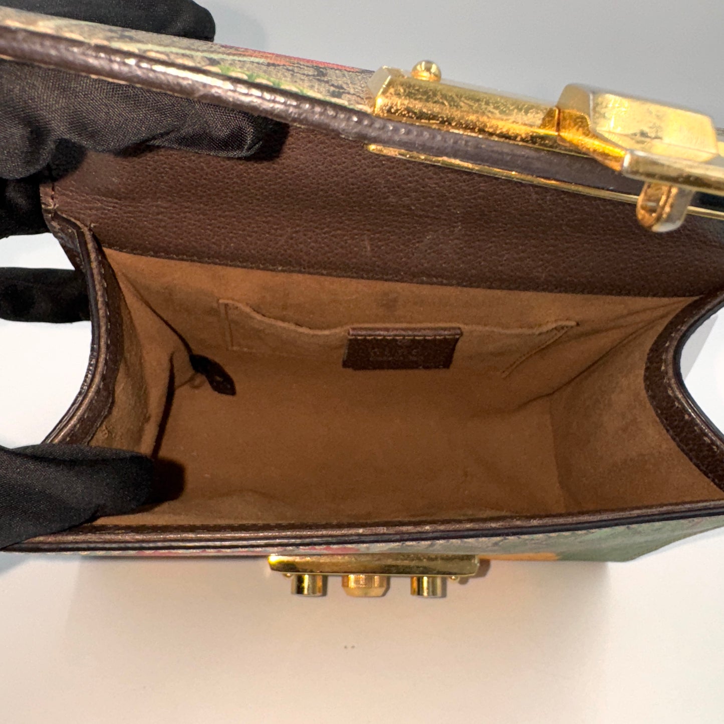 Gucci Padlock Small Shoulder Bag（月光寶盒）鳥語花金屬鎖頭鏈條包