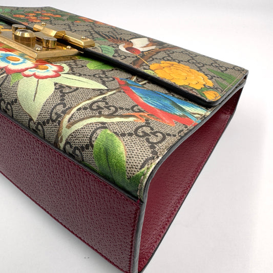 Gucci Padlock Medium Shoulder Bag（月光寶盒）鳥語花鎖頭鏈條包