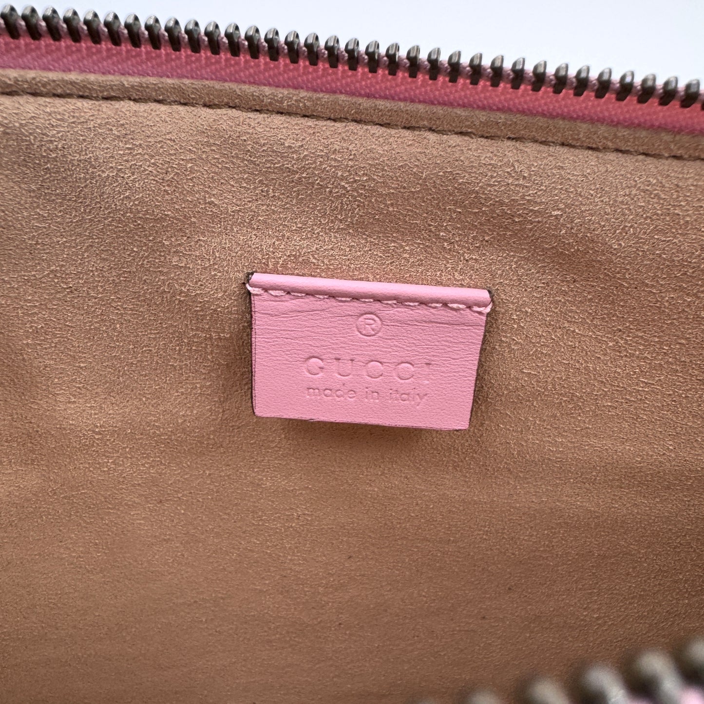 Gucci Queen Margaret Leather Pouch（皇后手拿包）白藍紅拼色蜜蜂皇后手拿包