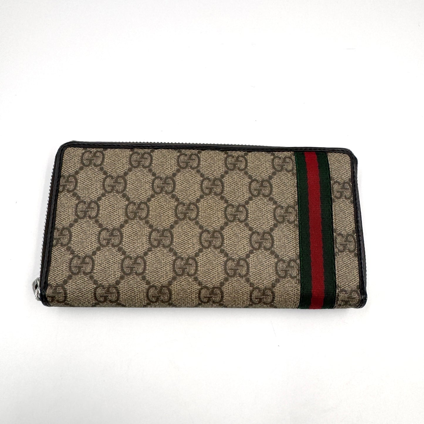 Gucci GG Supreme Web Long Wallet（長夾）經典紅綠織帶長夾