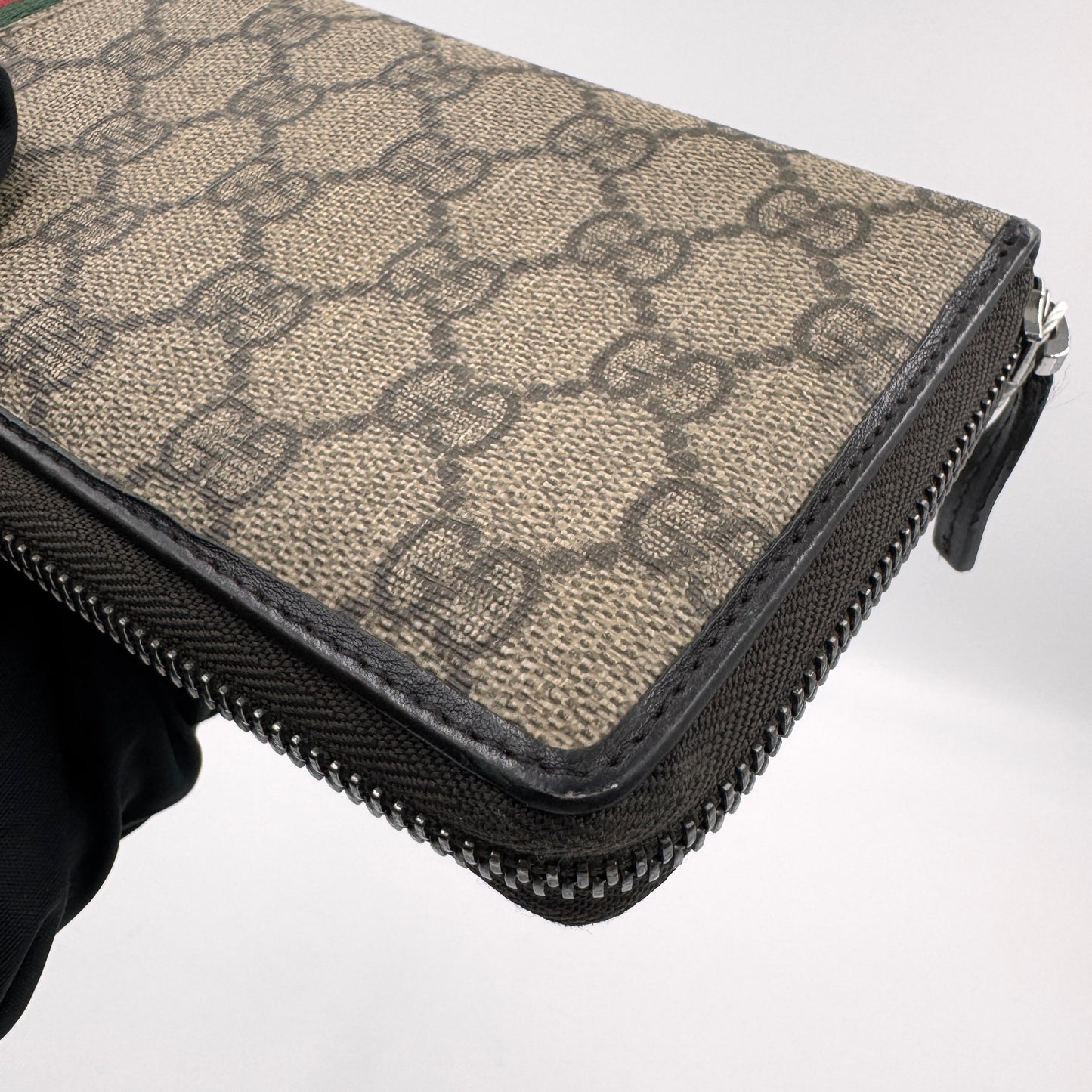 Gucci GG Supreme Web Long Wallet（長夾）經典紅綠織帶長夾