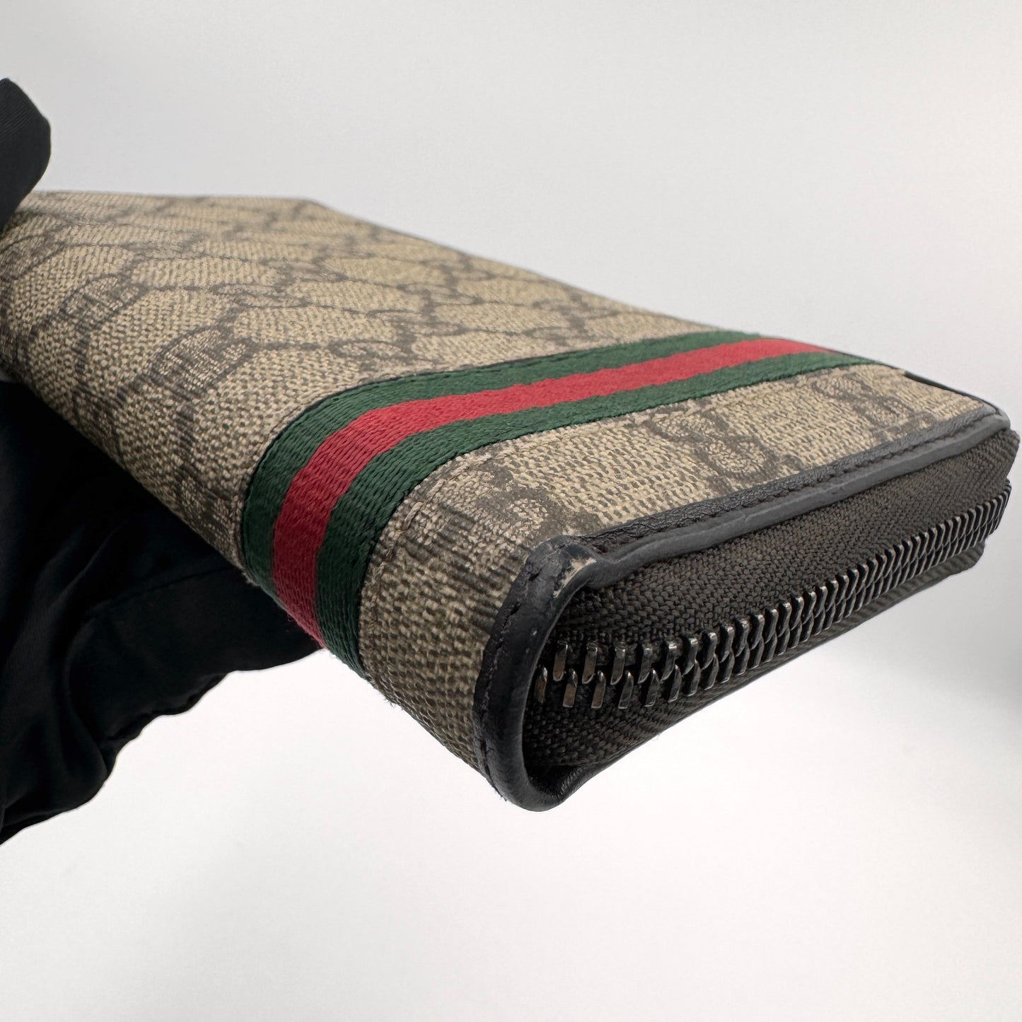 Gucci GG Supreme Web Long Wallet（長夾）經典紅綠織帶長夾