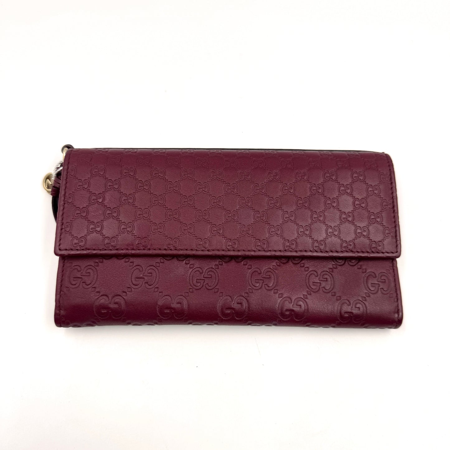 Gucci Long Continental Wallet 酒紅色皮革長夾