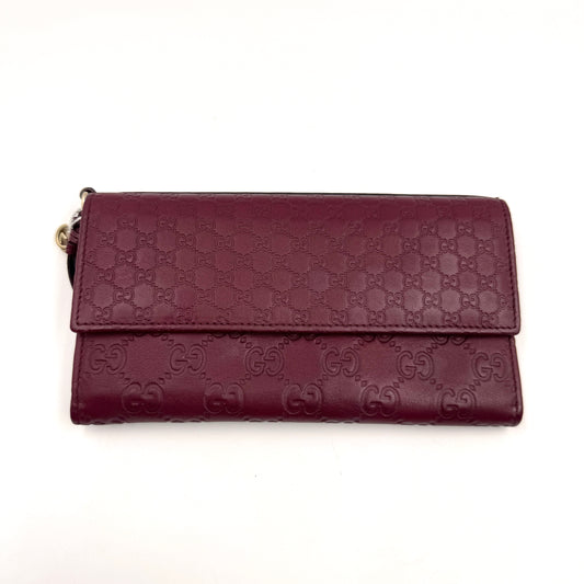 Gucci Long Continental Wallet 酒紅色皮革長夾