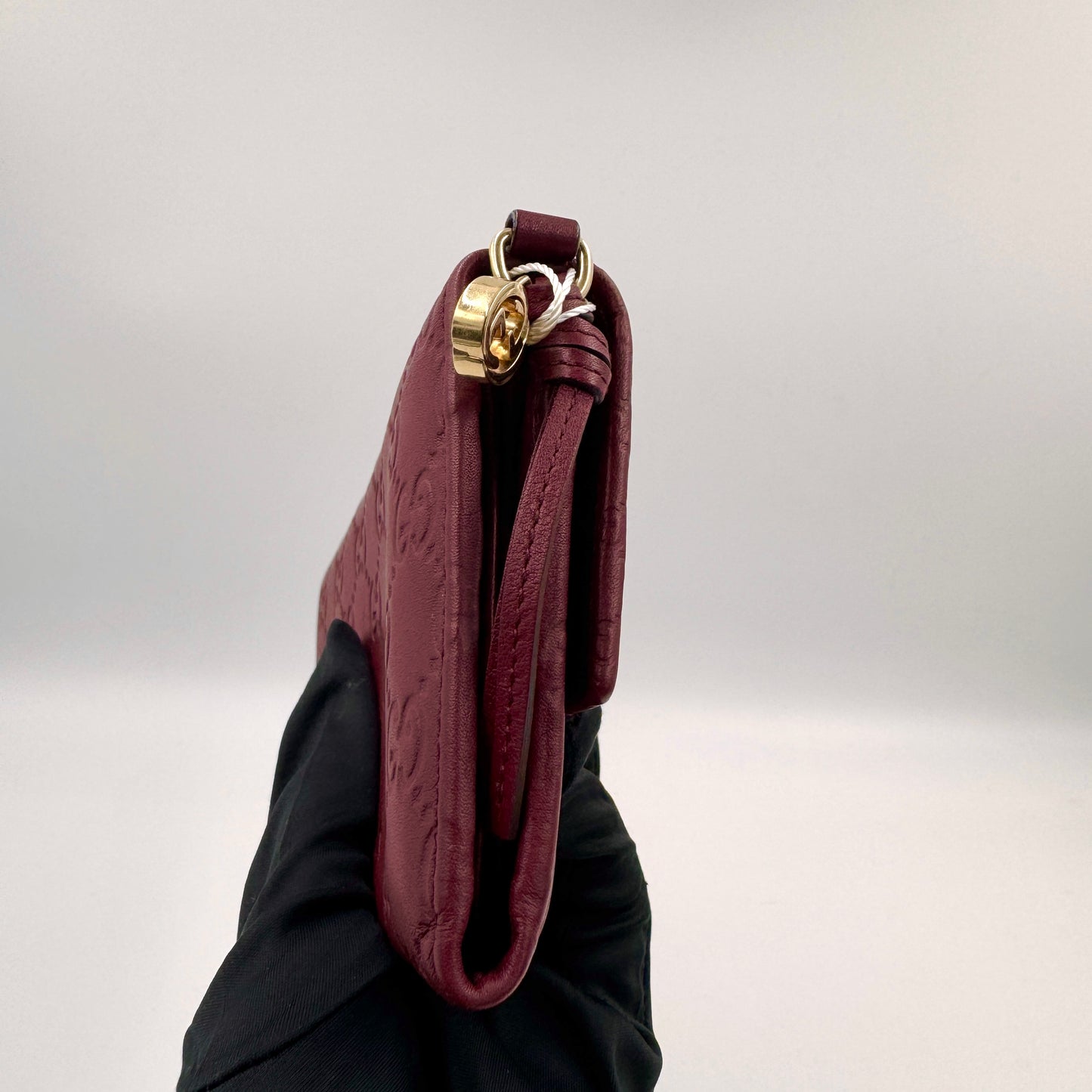 Gucci Long Continental Wallet 酒紅色皮革長夾