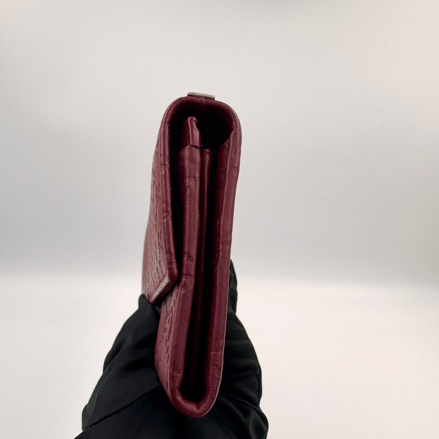 Gucci Long Continental Wallet 酒紅色皮革長夾