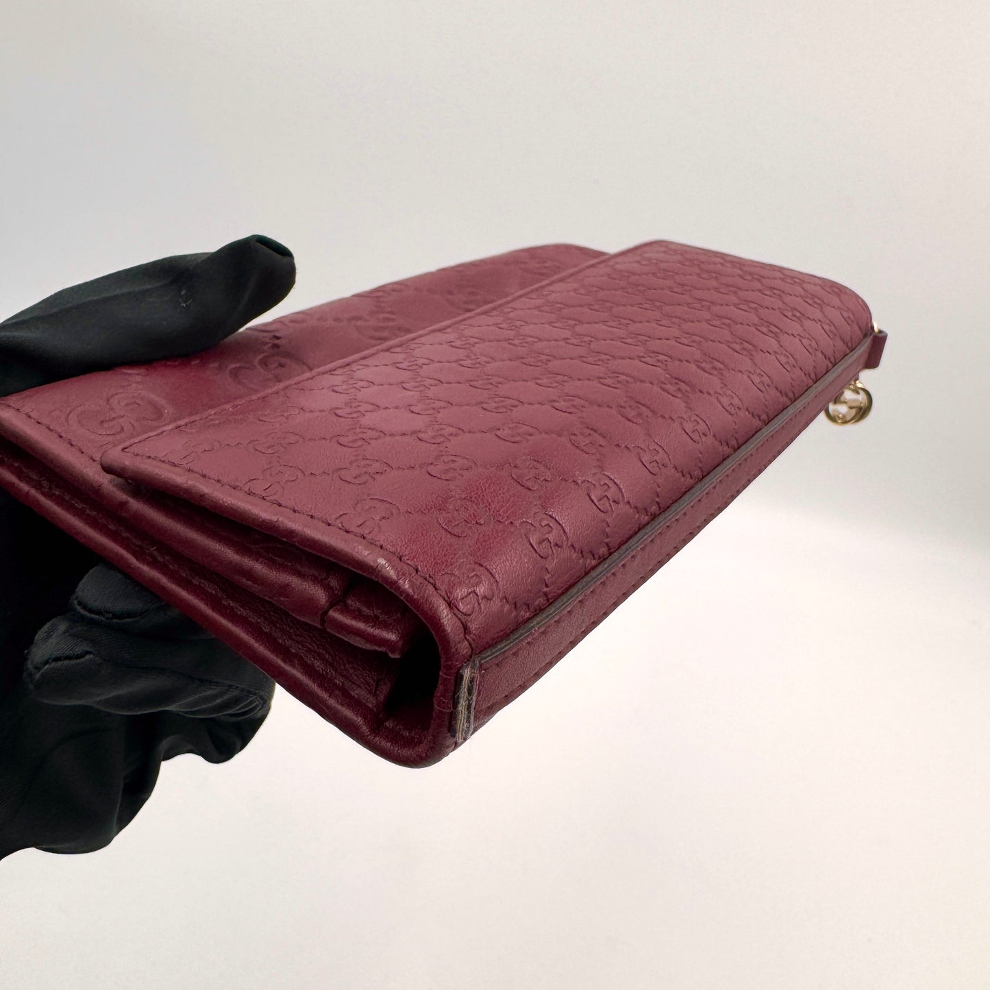 Gucci Long Continental Wallet 酒紅色皮革長夾