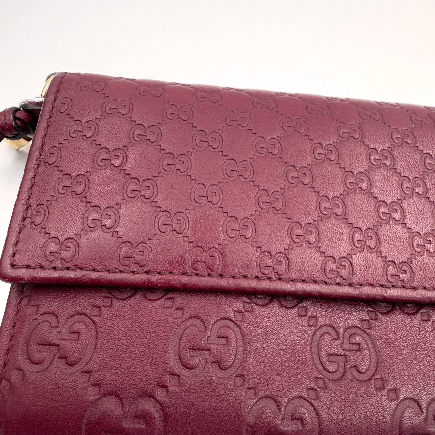 Gucci Long Continental Wallet 酒紅色皮革長夾