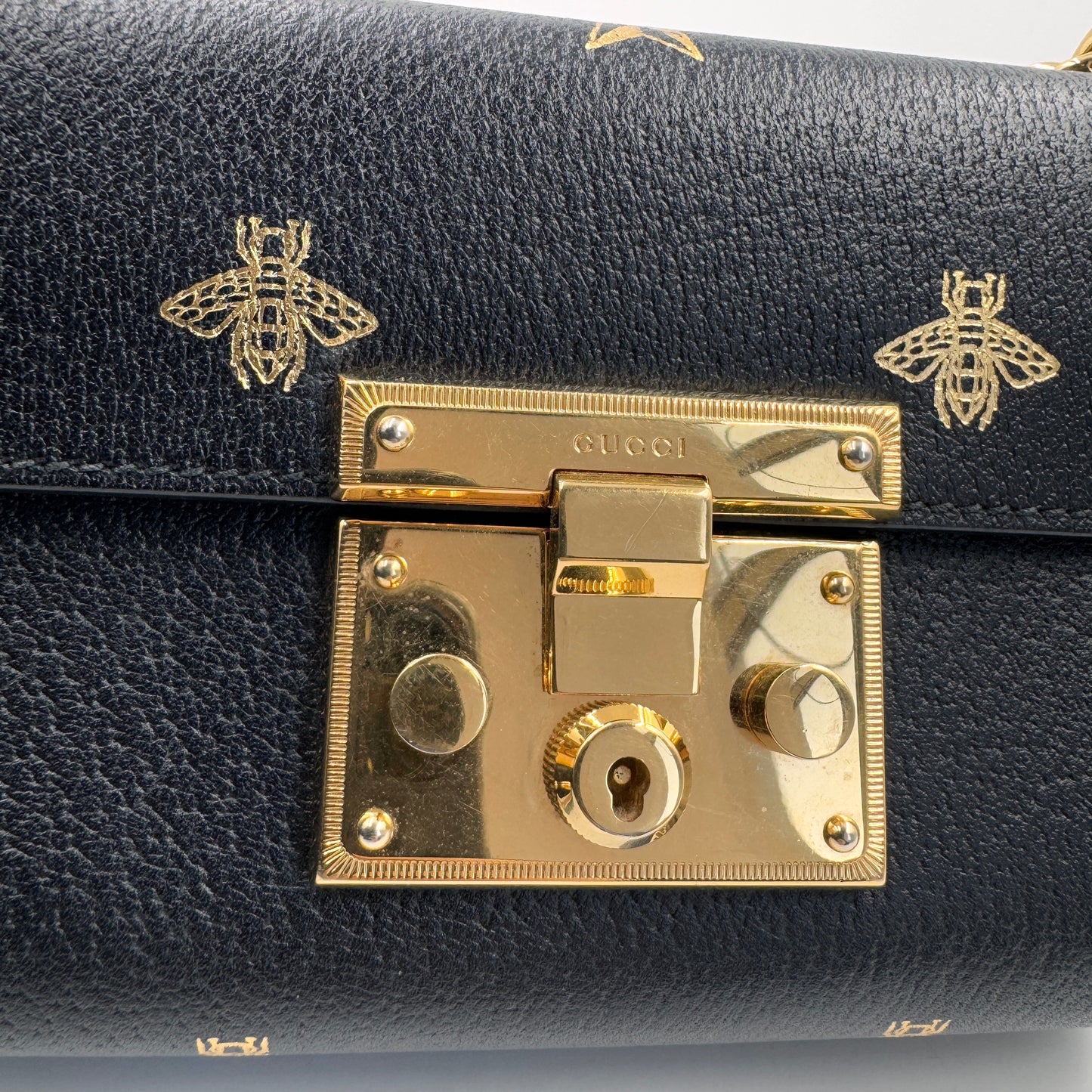 Gucci Padlock Small Shoulder Bag（月光寶盒）牛皮鎖頭盒子包