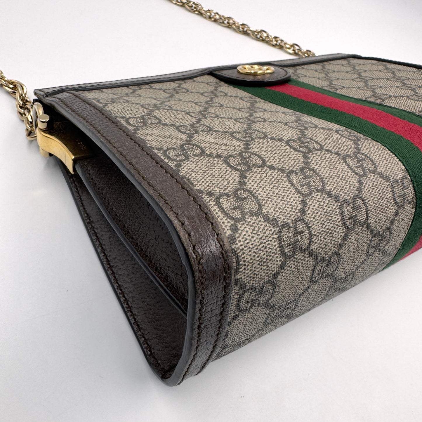 Gucci Ophidia GG Small Shoulder Bag（Ophidia）老花夾子鏈條包