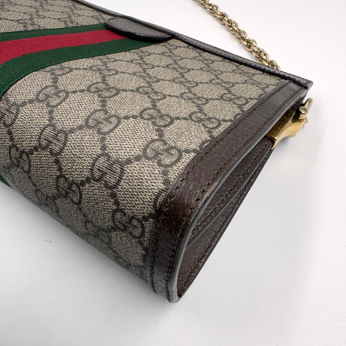 Gucci Ophidia GG Small Shoulder Bag（Ophidia）老花夾子鏈條包